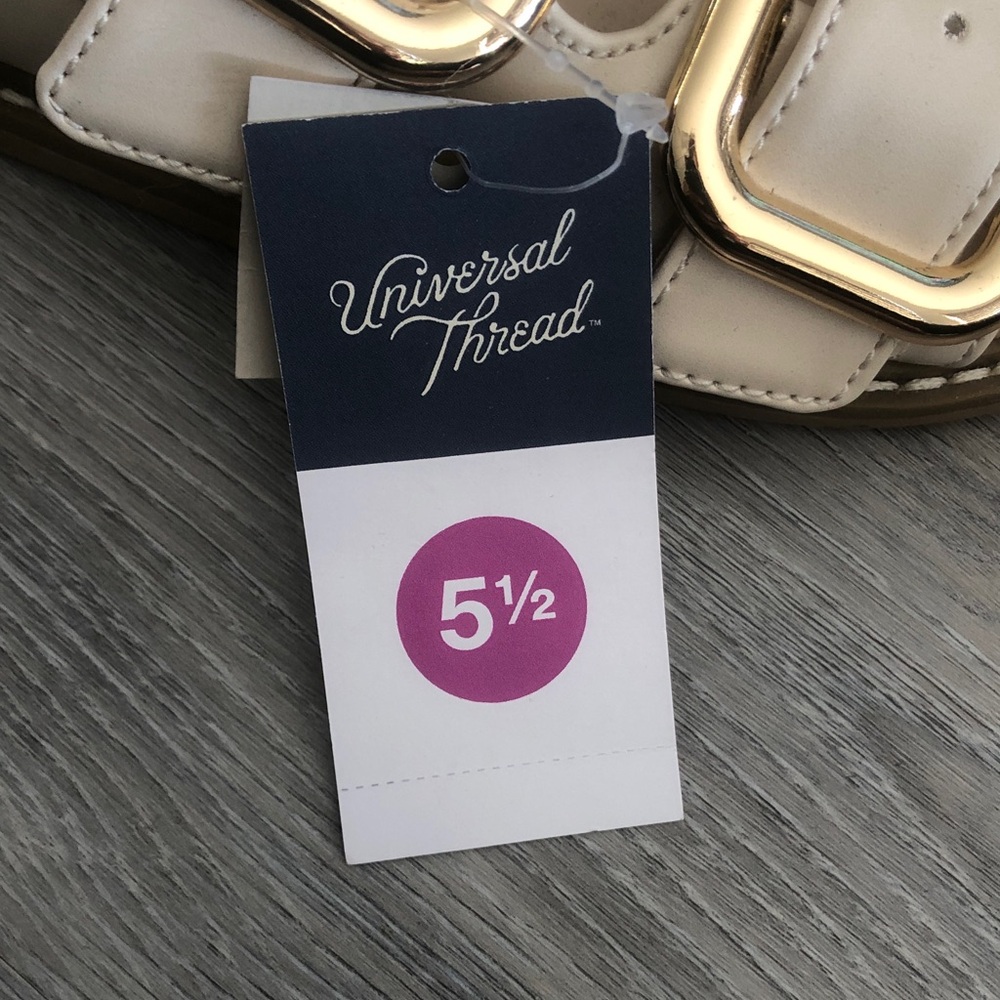 Universal Thread Cream Sandals with Gold Buckles - Picture 2 of 3